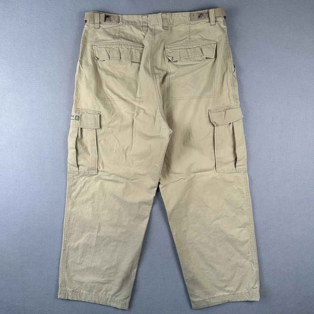Y2K Aeropostale Baggy Cargo Pants Men's Large Beige Convertible Zip Off Wide Leg - Picture 15 of 16